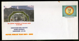 India 2002 Gandhigram Rural Institute University Customized Envelope # 7344 - Mahatma Gandhi