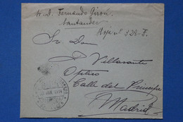 #2  ESPAGNE BELLE LETTRE   1914   SANTANDER  POUR MADRID  + AFFRANCH. INTERESSANT - Cartas & Documentos