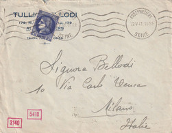 FRANCE Lettre 1941 Cérès De Mazelin AUBERVILLIERS Pour MILAN ITALIE CENSURES - 1945-47 Ceres Of Mazelin