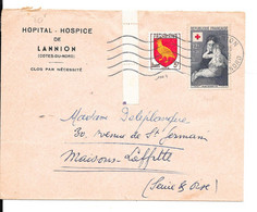 Lettre Affranchie Timbre Croix Rouge  N° Y Et T N° 1006 +BLASONS N° 1004  Hôpital - Croce Rossa