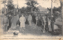 56-COETQUIDAN-GUERRE 14/15 LES PRISONNIERS ALLEMANDS EN BRETAGNE, AU CAMP , LA CROVEE DE TERRASSEMENTS - Guer Cötquidan