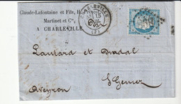 Lettre Claude Lafontaine Et Fils,H.Prévost,Martinet Et Cié,Charleville+n°60 Avec Publicité Au Dos "C.L.H.P.M Et Cie,..." - 1871-1875 Cérès