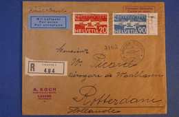 E9 SUISSE BELLE LETTRE RARE 1932 PAR AVION ZURICH BASEL POUR AMSTERDAM + TIMBRES TRES COTéS +BEL AFFRANCHISSEMENT - Altri & Non Classificati