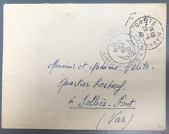 France TAD POSTE NAVALE 29.5.1940 + Cachet MARINE NATIONALE, Sevice à La Mer - (A1368) - Poste Navale