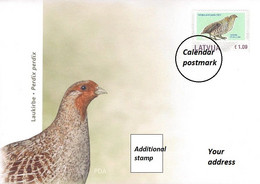 Latvia Lettland Lettonie 2021 - Bird Of The Year - Grey Partridge - Personalized Stamp - On FD Cover - Perdiz Pardilla & Colín