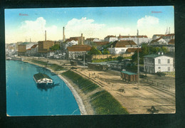 AK Riesa, Elbquai, Feldpost WK I, Briefstempel Reserve-Lazarett Riesa, Gel.1914 - Riesa