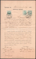 Cca. 1890 -1898 (3 Db) Telekkönyvi Nyilvántartás, 1, 15, 20, 36 Koronás Okmánybélyegekkel. Egyik Okmánybélyegek Nélkül,  - Sin Clasificación