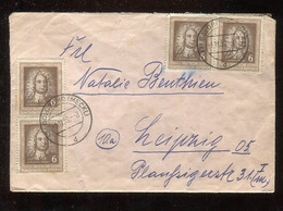 DDR / 1952 / Mi. 308 "Haendel" Mehrfachfrankatur Auf Brief Stegstempel "GOLDBERG" (2969) - Briefe U. Dokumente