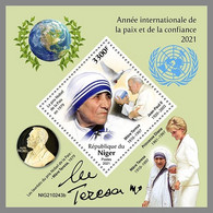 NIGER 2021 MNH   Mother Teresa Peace And Trust S/S - OFFICIAL ISSUE - DHQ2134 - Mère Teresa