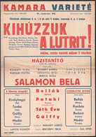 2 Db Plakát: 1957 Kamara Varieté - Kihúzzuk A Lutrit!, Szereplő Többek Közt Salamon Béla, Hajtásnyommal, 41,5x29 + 1964/ - Otros & Sin Clasificación