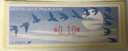ATM LISA 0,1f Bleu Foncé Encre Rouge - 1990 Type « Oiseaux De Jubert »