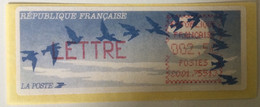 ATM LISA 2,5f Bleu Foncé LETTRE Encre Rouge 001 75513 - 1990 « Oiseaux De Jubert »