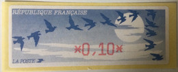 ATM DIVA 0,1f Bleu Foncé Encre Rouge - 1990 « Oiseaux De Jubert »