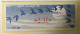 ATM LISA 2,1f Bleu Foncé Encre Rouge - 1990 Type « Oiseaux De Jubert »