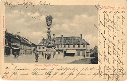 T2/T3 1905 Mödling, Franz Josefs Platz / Square, Trinity Statue, Shops - Sin Clasificación