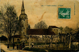 Ygos * Vue Sur L'église Du Village * Villageois - Autres & Non Classés