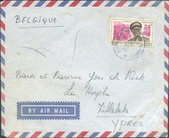 Lettre Par Avion Affr. à 24Fr. (type MOBOUTU)  Obl. Sc KOLWEZI du 28-5-1971 Vers Villebeke Ypres .  18580 - Cartas & Documentos