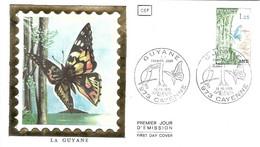Enveloppe 1er Jour Série Des Régions Papillon La Guyane à Cayenne Du 16.10.1976   Timbre YT N° 1865A - 1970-1979