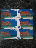 Caribbean Phonecard ST MARTIN FRENCH  Tree With Flowers    6x DIFFERENT CARDS  FINE USED  **6098** - Antillen (Französische)