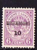 Luxemburg 1910  Prifix Nr. 71 Dunne Plek - Préoblitérés