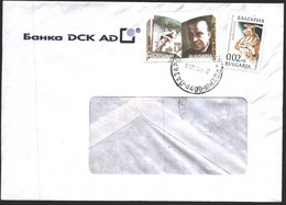 Mailed Cove With Stamps Angel Karaliychev - Writer  2002 Art  Riton 1999  From Bulgaria - Briefe U. Dokumente