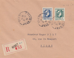 LETTRE. 21 11 44. MARIANNE ALGER. 1,50Fr + 3Fr. RECOMMANDE.   NIORT - 1944 Coq Et Marianne D'Alger