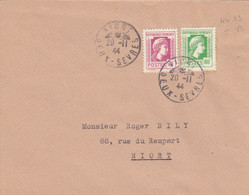 LETTRE. 20 11 44. MARIANNE ALGER. 70c + 80c.   NIORT - 1944 Hahn Und Marianne D'Alger