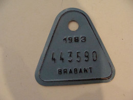 Plaque De Vélo / Moto -Taxe - Brabant - 1983 - Belgium - (EH) - Number Plates