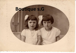 Photo PErsonne Enfant Fille Exterieur Soeur Famille Robe Studio R DURAND Nogent Le Rotrou 14x9cm - Persone Anonimi
