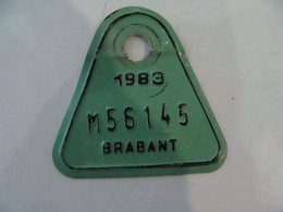 Plaque De Vélo / Moto -Taxe - Brabant - 1983 - Belgium - (EH) - Number Plates