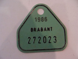 Plaque De Vélo / Moto -Taxe - Brabant - 1986 - Belgium - (EH) - Number Plates