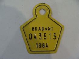 Plaque De Vélo / Moto -Taxe - Brabant - 1984 - Belgium - (EH) - Number Plates