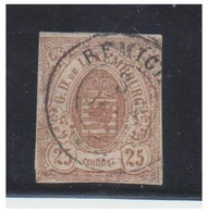 LUXEMBOURG -- Yvert & Tellier N°8  -- 25 Centimes Brun --oblitération De REMICH -- Léger Clair à 9h -- - 1859-1880 Wappen & Heraldik