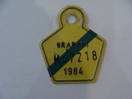 Plaque De Vélo / Moto -Taxe 1/2 Année - Brabant -  - 1984 - Belgium - (EH) - Number Plates