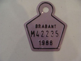 Plaque De Vélo / Moto -Taxe - Brabant - 1988 - Belgium - (EH) - Plaques D'immatriculation