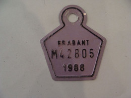 Plaque De Vélo / Moto -Taxe - Brabant - 1988 - Belgium - (EH) - Number Plates