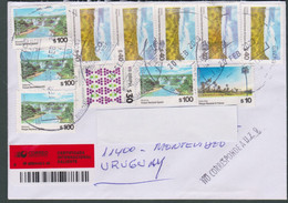 2019 Argentina Circ Recommended Cover To Montevideo - Postmark "No Corresponde A Zona" Grapes Raisin Falls Iguazú Palmar - Brieven En Documenten