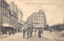 PARIS-75020- LA RUE DES AMANDIERS ET L'AVENUE GAMBETTA - Arrondissement: 20