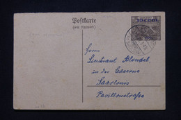 SARRE - Entier Postal Surchargé Pour Saarlouis En 1922 - L 105036 - Postwaardestukken