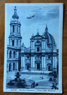 LORETO - BASILICA LAURETANA - PIAZZA DELLA MADONNA  - CON AEREO IN VOLO - PER ANCONA 1939 - Ancona