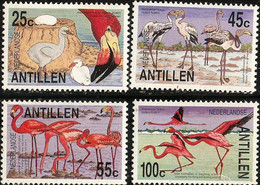 Dutch Antilles 1985 Flamingo Birds 4 Val MNH 2103.2720 Nederlandse Antillen Phoenicopterus Ruber Ruber - Flamencos