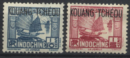 France, Kouang-Tchéou, 1937, Timbres Indochine (Jonque), Surimpression KOUANG-TCHEU, 1/10-1/5 C., Neufs MH* - Nuovi