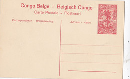 CONGO BELGE BELGISCH CONGO :  Entier Postal Neuf  Palmier 10c Sur Carte Léopoldville Les Bassins - Interi Postali