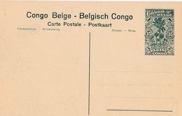 CONGO BELGE BELGISCH CONGO :  Entier Postal Neuf  Palmier 15c Vert Sur Carte Ibembo Le Vapeur " Ville De Bruges " - Interi Postali