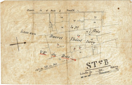 Vers 1930 - Extraits Du Plan Cadastral Section B De La Commune De Saint Roch Sur Egrenne (61350) Orne - Carte Topografiche