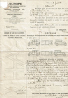 1936 - Assurance L'EUROPE - Feuille De Constat D'accident - Cars