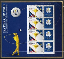 France 2018 Bloc N° 144 Neuf Golf Ryder Cup Tirage 45 000 Cote 45 Euros - Mint/Hinged