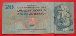 X1- 20 Korun 1970. Czechoslovakia- Twenty Koruna, Jan Zizka,Husite Soldiers, Circulated Banknote - Cecoslovacchia