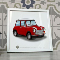 Poster Austin Mini Cooper Rouge - Cars