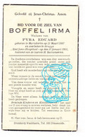 DP Irma Boffel ° Mariakerke Oostende 1897 † Brugge 1955 X Eduard Pyra - Santini